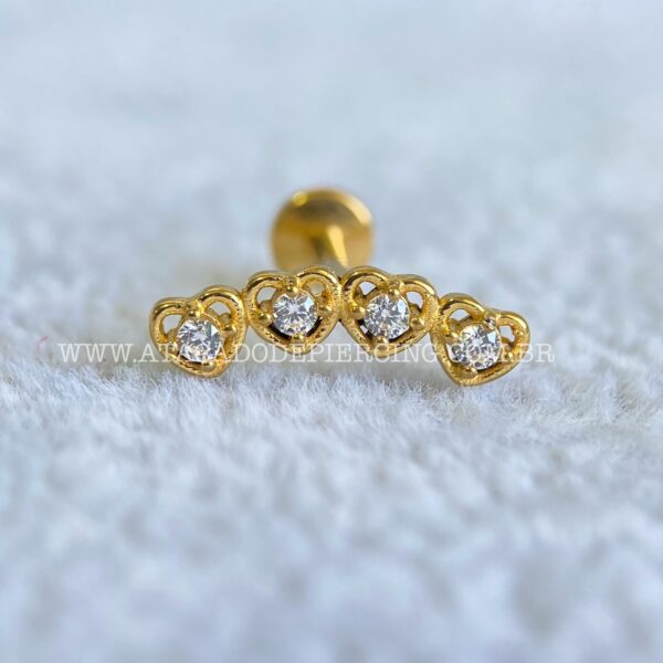 Labret Aço Rosca Interna Cluster Zircônias - Imagem 3