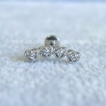 Labret Aço Rosca Interna Cluster Zircônias - Imagem 4