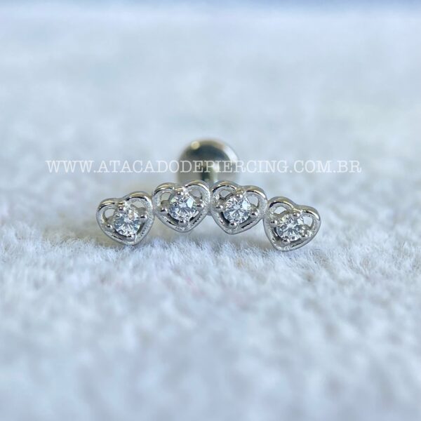 Labret Aço Rosca Interna Cluster Zircônias - Imagem 4