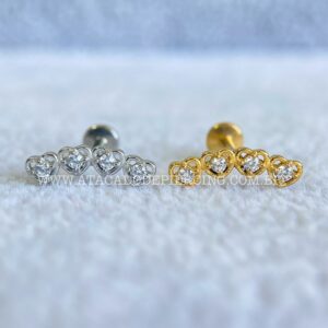 Labret Aço Rosca Interna Cluster Zircônias