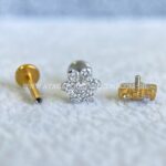 Labret Aço Rosca Interna Flor Zircônias - Imagem 2