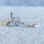 Labret Aço Rosca Interna Borboleta Pingente Zircônia - Imagem 3