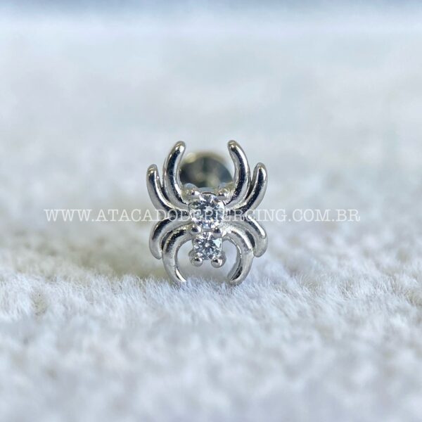 Labret Aço Rosca Interna Aranha Zircônias - Imagem 4