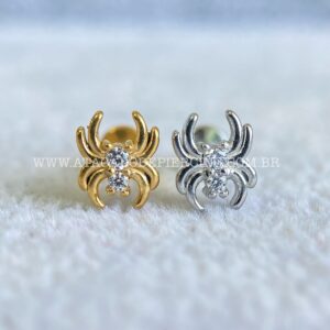 Labret Aço Rosca Interna Aranha Zircônias