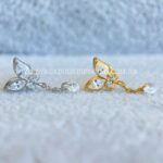 Labret Aço Rosca Interna Borboleta Pingente Zircônia