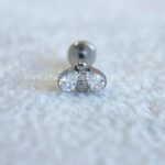 Labret Titânio Rosca Interna Abelha Zircônias - Imagem 4