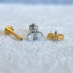 Labret Titânio Rosca Interna Abelha Zircônias - Imagem 2