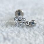 Labret Titânio Rosca Interna Flor Zircônias - Imagem 4