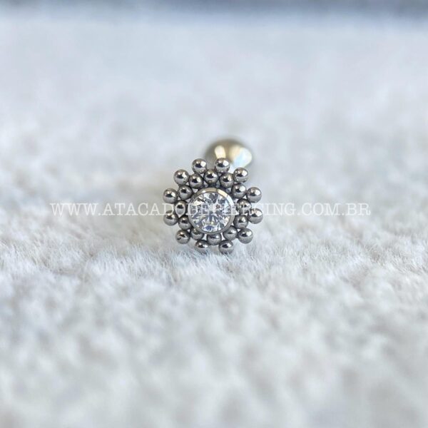 Minibarbell Aço Flor Zircônia - Imagem 5