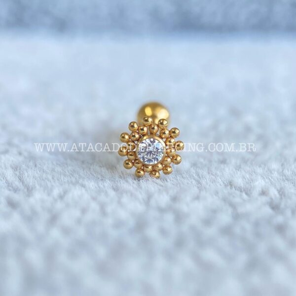 Minibarbell Aço Flor Zircônia - Imagem 4