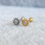 Minibarbell Aço Flor Zircônia