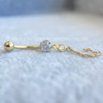 Bananabell Ouro 18K Zircônia Redonda com Correntes