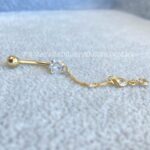 Bananabell Ouro 18K Zircônia Redonda com Correntes