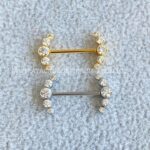 Barbell Push Pin Aço Cluster Zircônias - Imagem 8