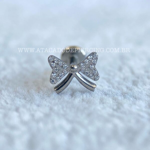 Labret Rosca Interna Titânio Laço Zircônias - Imagem 4
