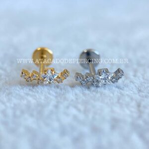 Labret Rosca Interna Titânio Cluster Estrela Zircônias