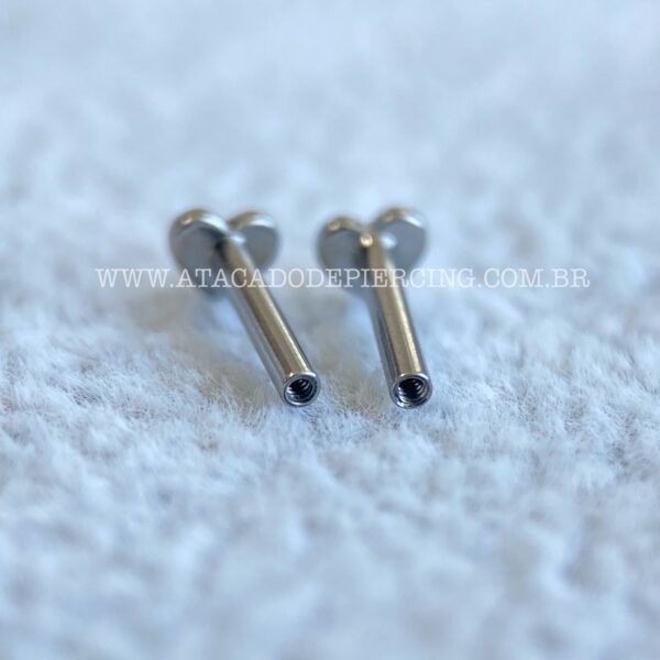 Haste Labret Titânio Base Coração Rosca Interna - Imagem 4