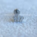 Labret Aço Rosca Interna Cluster Zircônias - Imagem 3