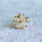 Labret Aço Rosca Interna Flor Zircônias - Imagem 3
