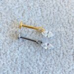 Labret Rosca Interna Titânio Pingente Zircônia