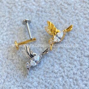Labret Aço Rosca Interna Beija-Flor Zircônias