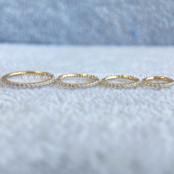 Segmento Articulado Ouro 14K Zirconias - Imagem 2