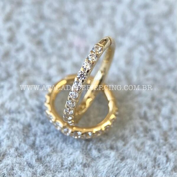 Segmento Articulado Ouro 14K Zirconias - Imagem 7