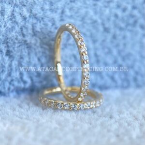 Segmento Articulado Ouro 14K Zirconias