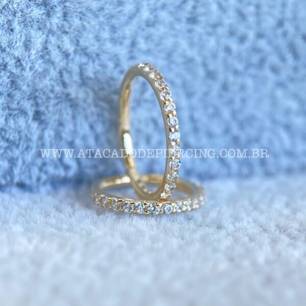 Segmento Articulado Ouro 14K Zirconias - Imagem 5