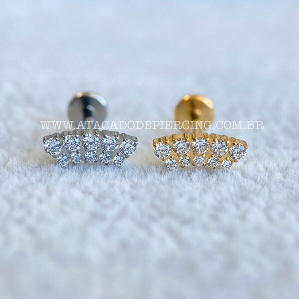 Labret Rosca Interna Titânio Cluster Zircônias - Imagem 1