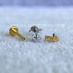Labret Rosca Interna Titânio Borboleta Zircônias - Imagem 4
