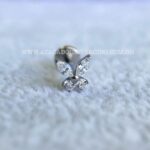 Labret Rosca Interna Titânio Borboleta Zircônias - Imagem 3