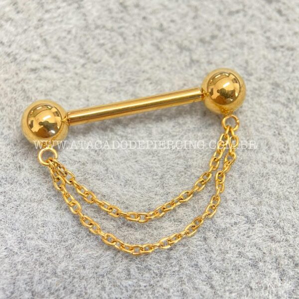 Barbell Titânio Push-Pin com Corrente - Imagem 2