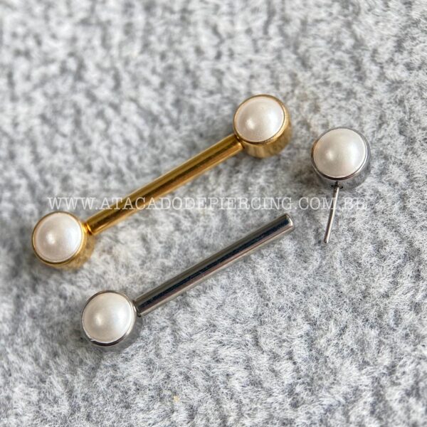 Barbell Titânio Push-Pin Pérola - Imagem 2