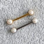 Barbell Titânio Push-Pin Pérola