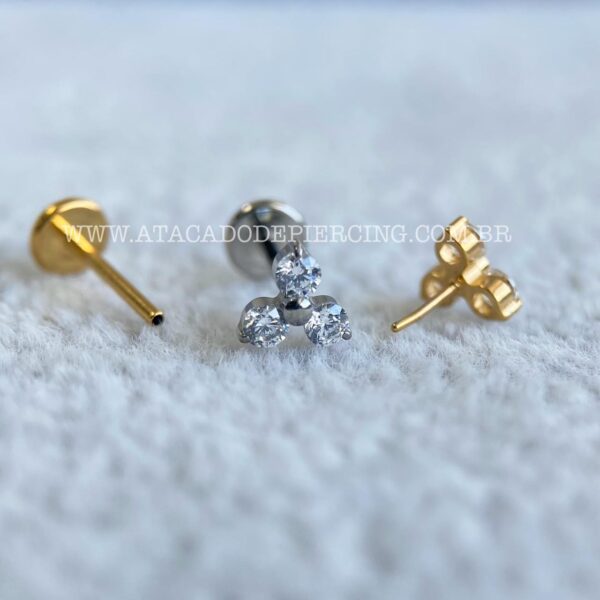 Labret Push Pin Titânio Trinity Zircônias - Imagem 2