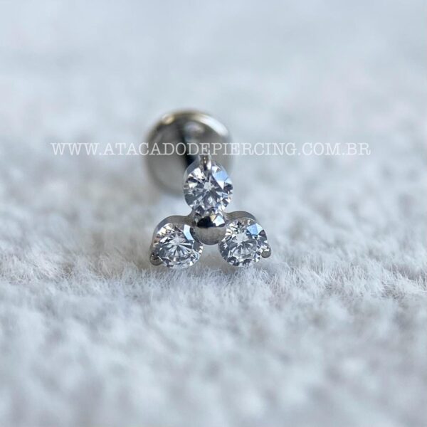 Labret Push Pin Titânio Trinity Zircônias - Imagem 4