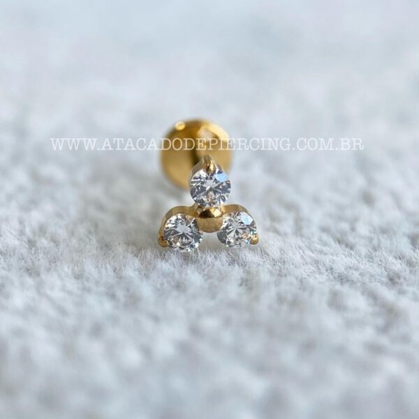 Labret Push Pin Titânio Trinity Zircônias - Imagem 3