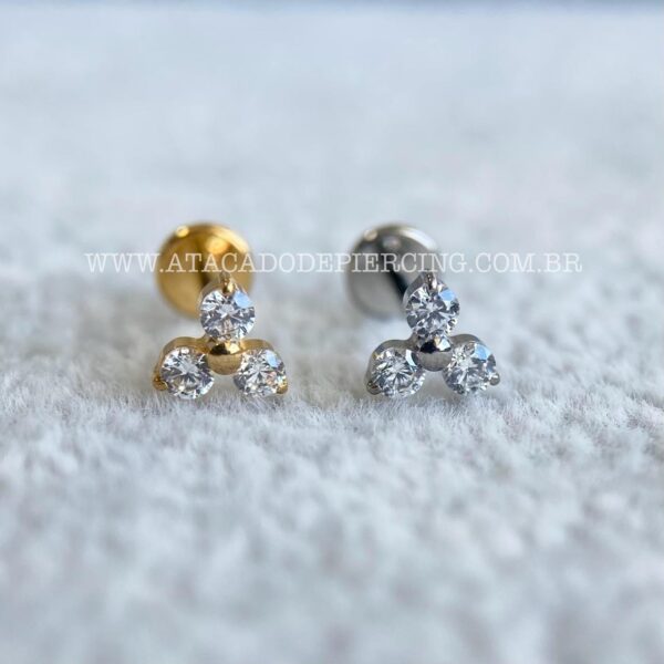 Labret Push Pin Titânio Trinity Zircônias - Imagem 1