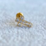 Labret Rosca Interna Titânio Cruz Zircônias - Imagem 3