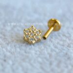 Labret Ouro 18K Flor Zircônias - Imagem 4