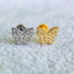 Labret Rosca Interna Titânio Borboleta Zircônias