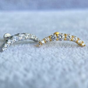 Labret Aço Rosca Interna Cluster Zircônias