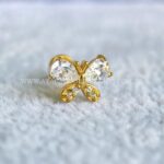 Labret Aço Rosca Interna Borboleta Zircônias - Imagem 3