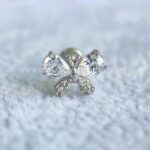 Labret Aço Rosca Interna Borboleta Zircônias - Imagem 2