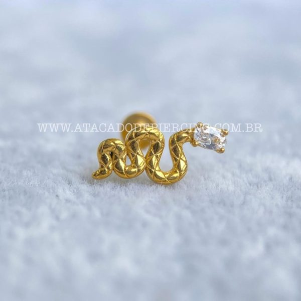 Labret Aço Rosca Interna Cobra Zircônias - Imagem 2