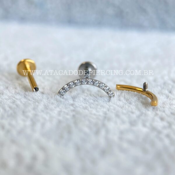 Labret Rosca Interna Titânio Cluster Zircônias - Imagem 3