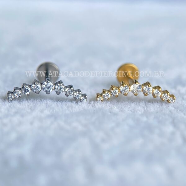 Labret Rosca Interna Titânio Cluster Zircônias - Imagem 1