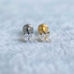 Labret Rosca Interna Titânio Trevo da Sorte Zircônias