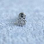 Labret Rosca Interna Titânio Flor Zircônias - Imagem 4